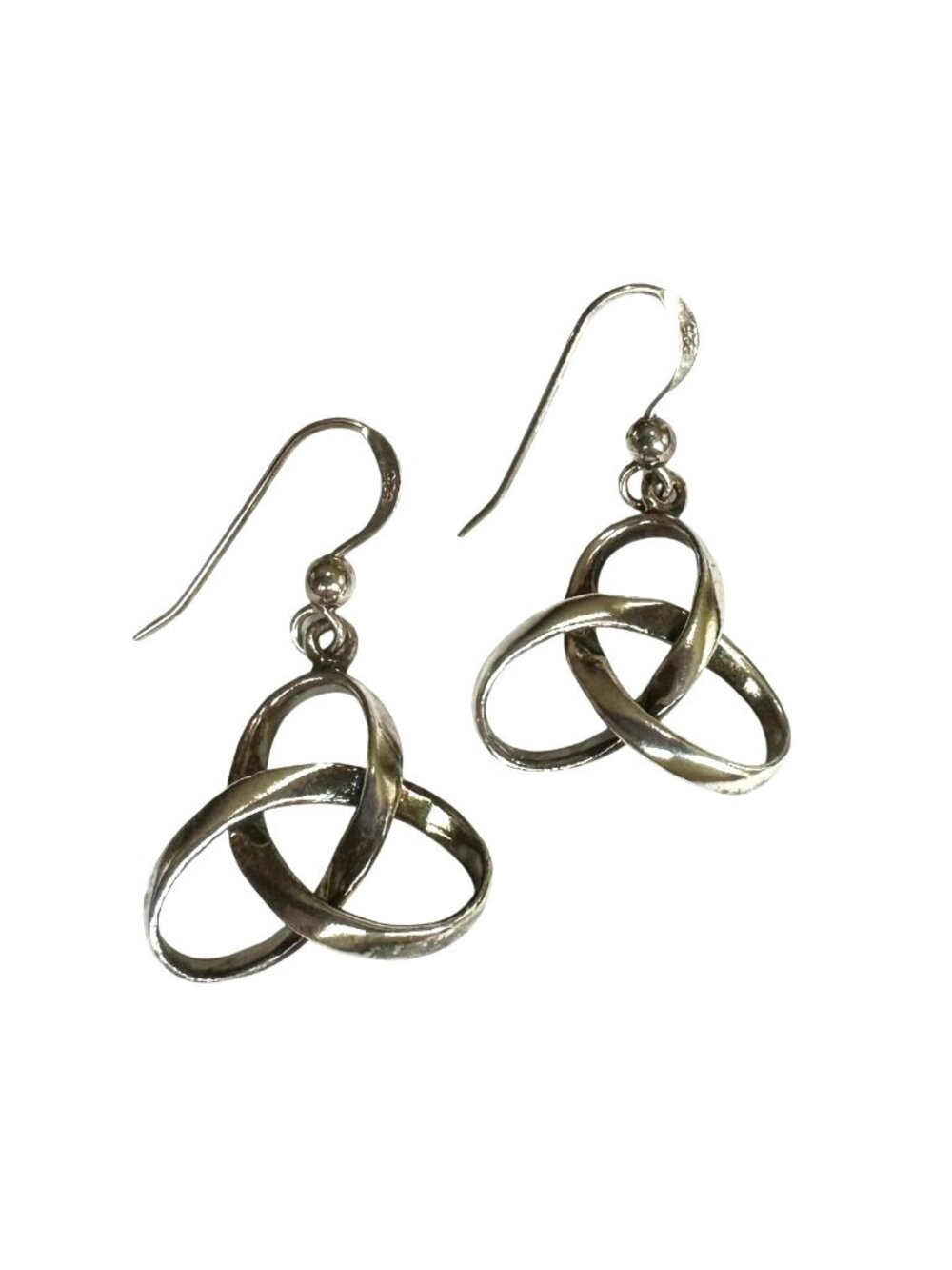 Sterling Silver Celtic Knot Drop Dangle Earrings 925